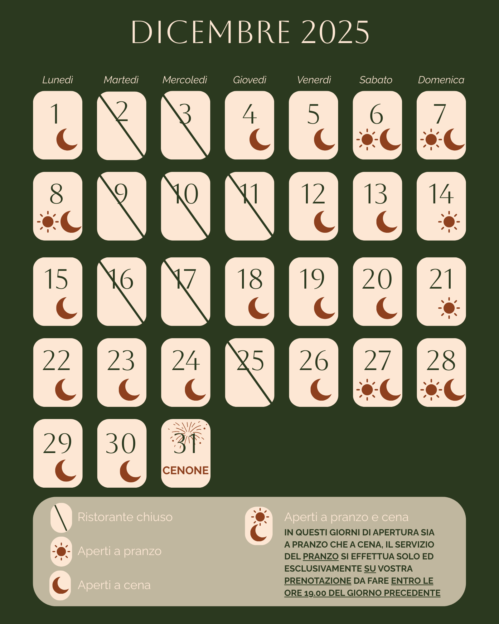 Orari Dicembre 2025